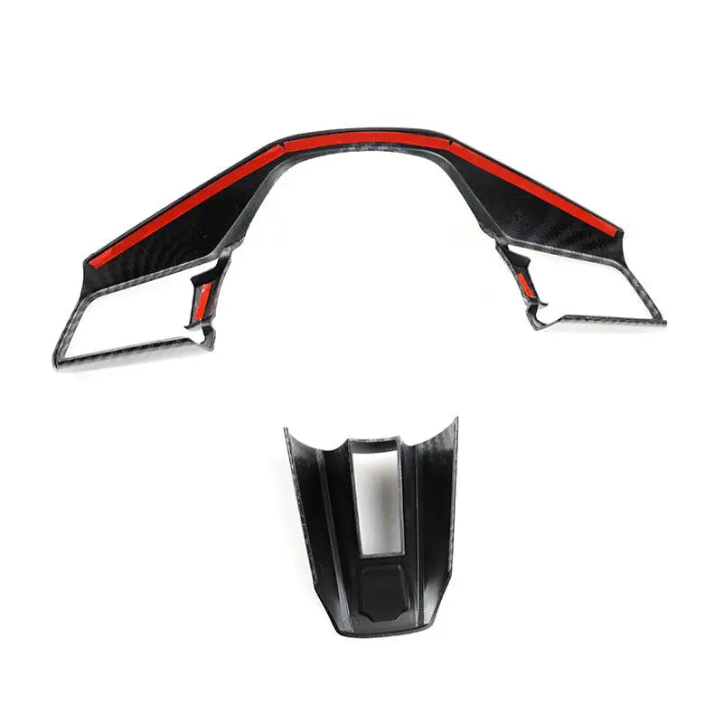 For Porsche Cayenne 2022 2023 Car Styling Interior Steering Wheel Cover Frame Trim Accessories Carbon Fiber Texture