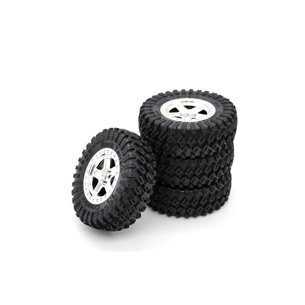 4PCS 60*21mm Rubber Front Rear Wheel Tyre 1.3" mud terrain tire for 1:18 TRX4M Traxxas RC Mini Crawler Model Upgrade Accessories