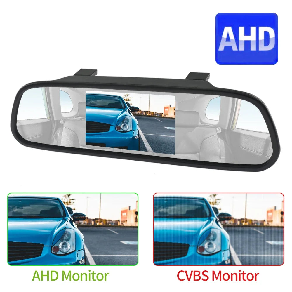 MJDOUD 5 Inch Car AHD Mirror Monitor for Vehicle Parking  5" TFT LCD HD Screen for Rear View Camera Rervesing Dispaly Universal