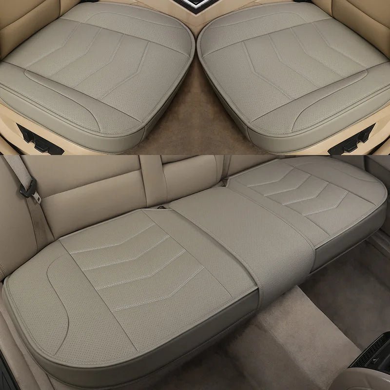Leather Car Seat Cover Breathable Driver Seat Cushion Protection Universal Size Rear Seat Non-slip Mat Styling Accessories
