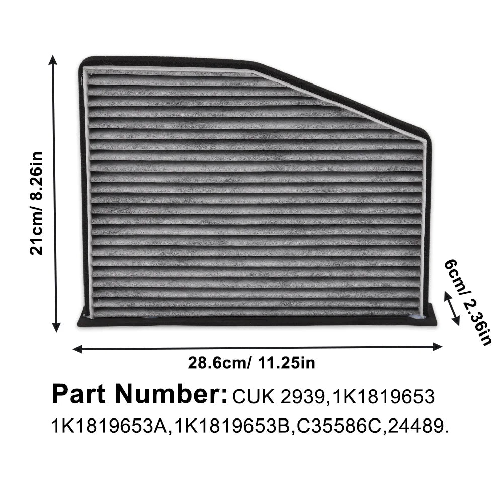 Car Engine Carbon Cabin Air Filter For VW BEETLE CC EOS JETTA GTI PASSAT R32 RABBIT ROUTAN TIGUAN and AUDI A3 Q3 TT
