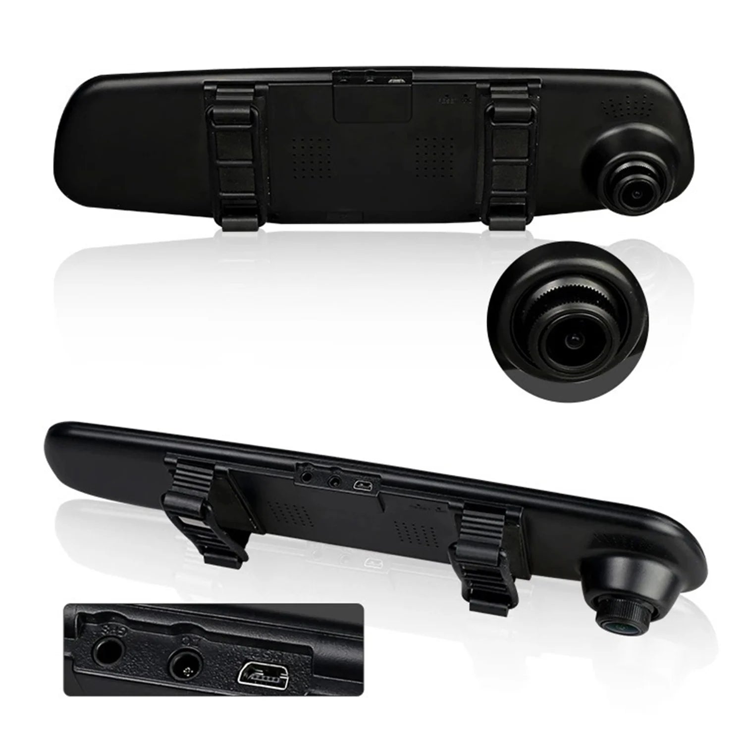 1Set Rearview Mirror Car DVR Dash Cam 4.3" Screen HD 1080P 2 Cameras For 12V Car Rearview Mirror Dual Channel Recorder