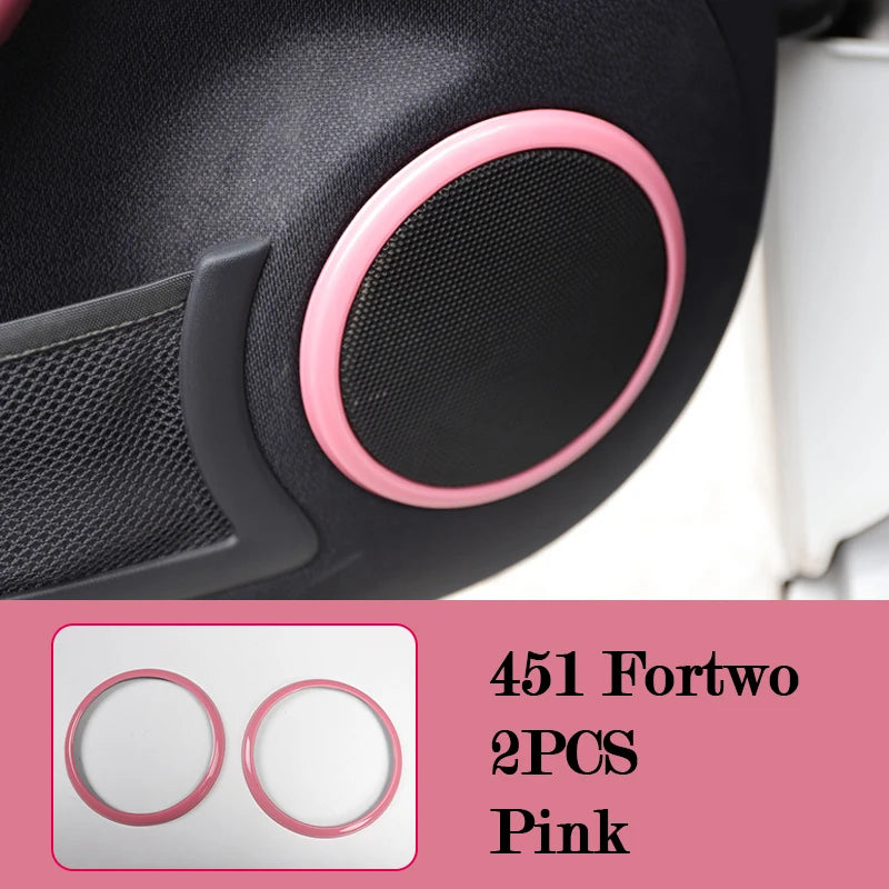 Car Interior Decoration Products ABS Protective Shell Pink Sticker For Mercedes Smart 451 Fortwo Car Modification Accessories