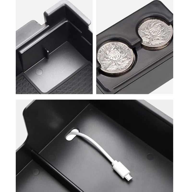Car Organizer Box For Ford Explorer U502 MK5 2012 2013 2014 2015 2016 2017~2019 Central Armrest Storage Auto Goods Accessories