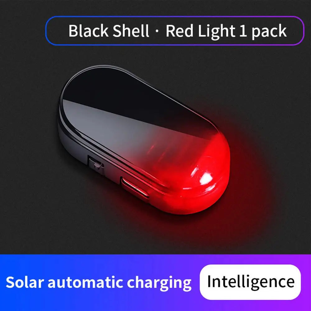 Car solar anti-theft light auto interior warning light LED Warning Lamp Simulated Alarm Anti-Theft LED Flashing Security Light