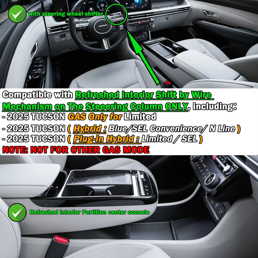 For 2025 Hyundai Tucson Center Console Organizer Tray Armrest Box Storage Interior Car Center Console Box Secondary Accessories