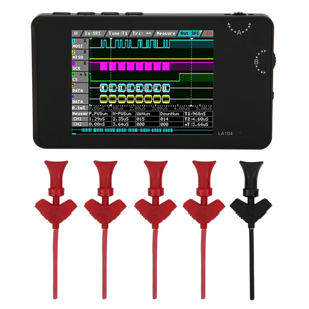 Logic Analyzer Portable Digital Logic Analyzer 2.8in  LCD Display 4 Channels for Automotive Electronics Mini Logic Analyzer
