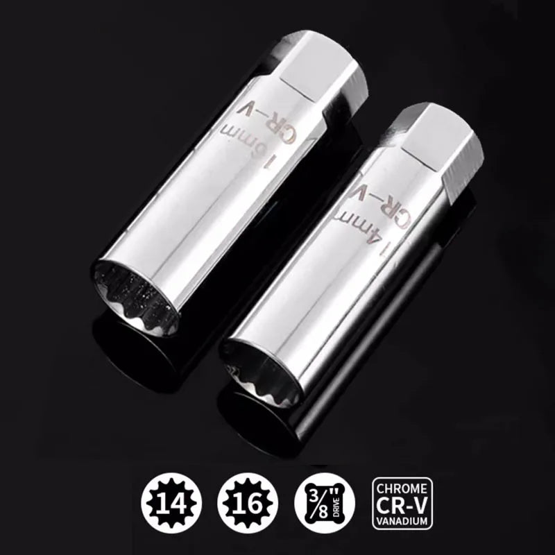 Spark Plug Socket Wrench Key Adapter 14 16mm Install Replace Repair Kit Torque Magnetic Remove Removal Gap Tool AUTO Mechanical