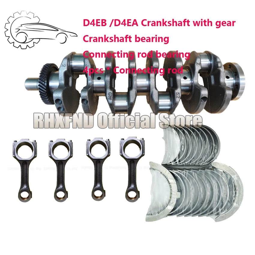 D4EB D4EA Crankshaft With Gear Crankshaft Con Rod Bearing For Kia Cerato Carens II For Hyundai Santa Fe Tucson Sonata 2.0 2.2