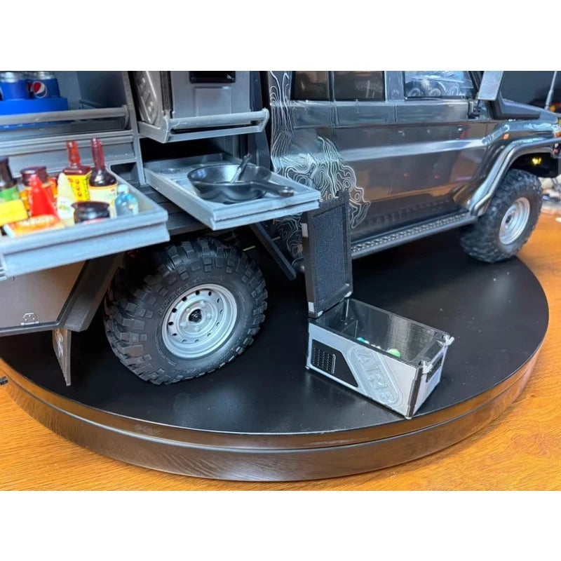 For RGT EX86160 1/10 LC79 RC Crawler Pickup Truck Bed Storage Box 3D Printed Tool Box with Simulation Fridge Decoration Parts