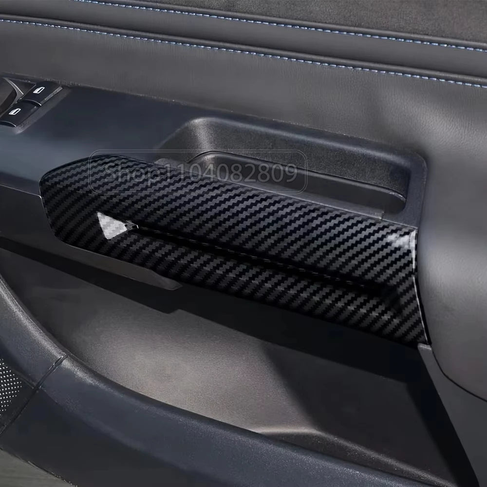 ABS Carbon Fiber Interior Accessories Kit Trim Cover For Ford Mustang AT MT 2024 2025 Center Conlose Gear Shift Panle Decoration