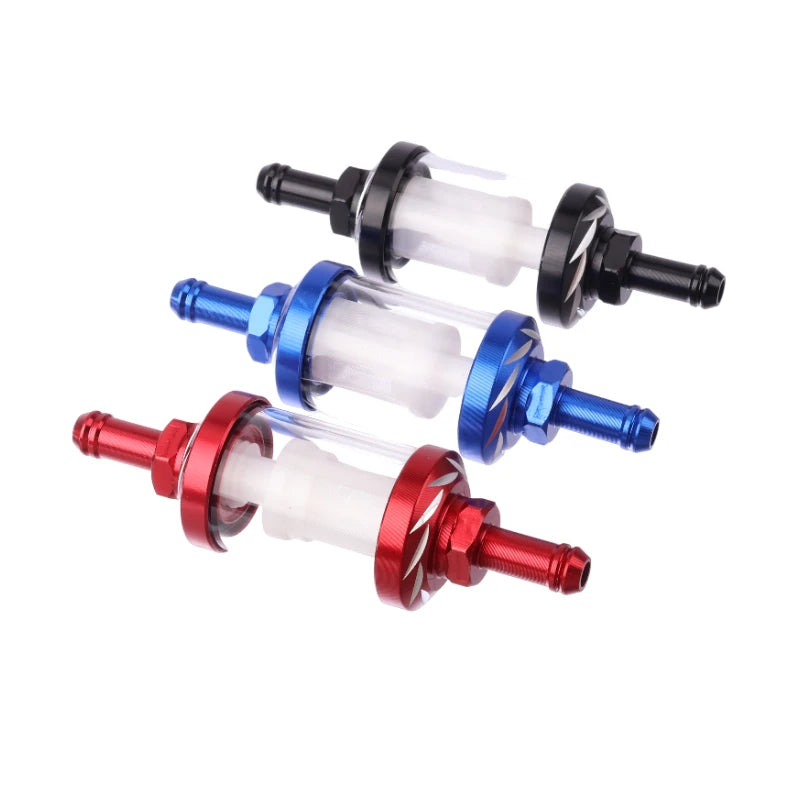 Filter 8mm CNC Aluminum Alloy Glass Gas Fuel Gasoline Oil Filter For Motocross Dirt Pit Bike ATV Buggy Quad Motorcycle Parts