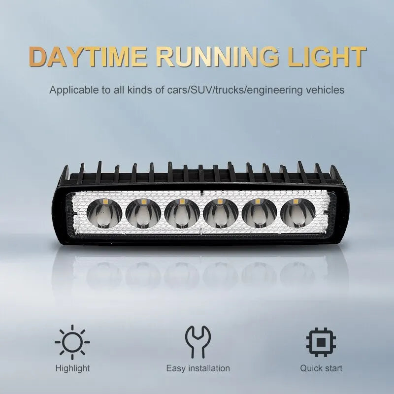 6 Led Offroad Car Work Light Spotlight Running Light 12v For Car Light Bars Citroen C5 Car Accessories For Cars Led Ramp