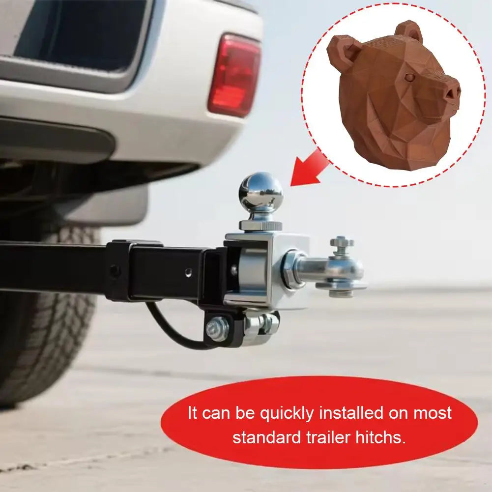 Bear Head Design Trailer Hitch Cover, Creative Decorative Cap for Tow Hook, Protective Anti-Dust Rustproof Accessory for Truck