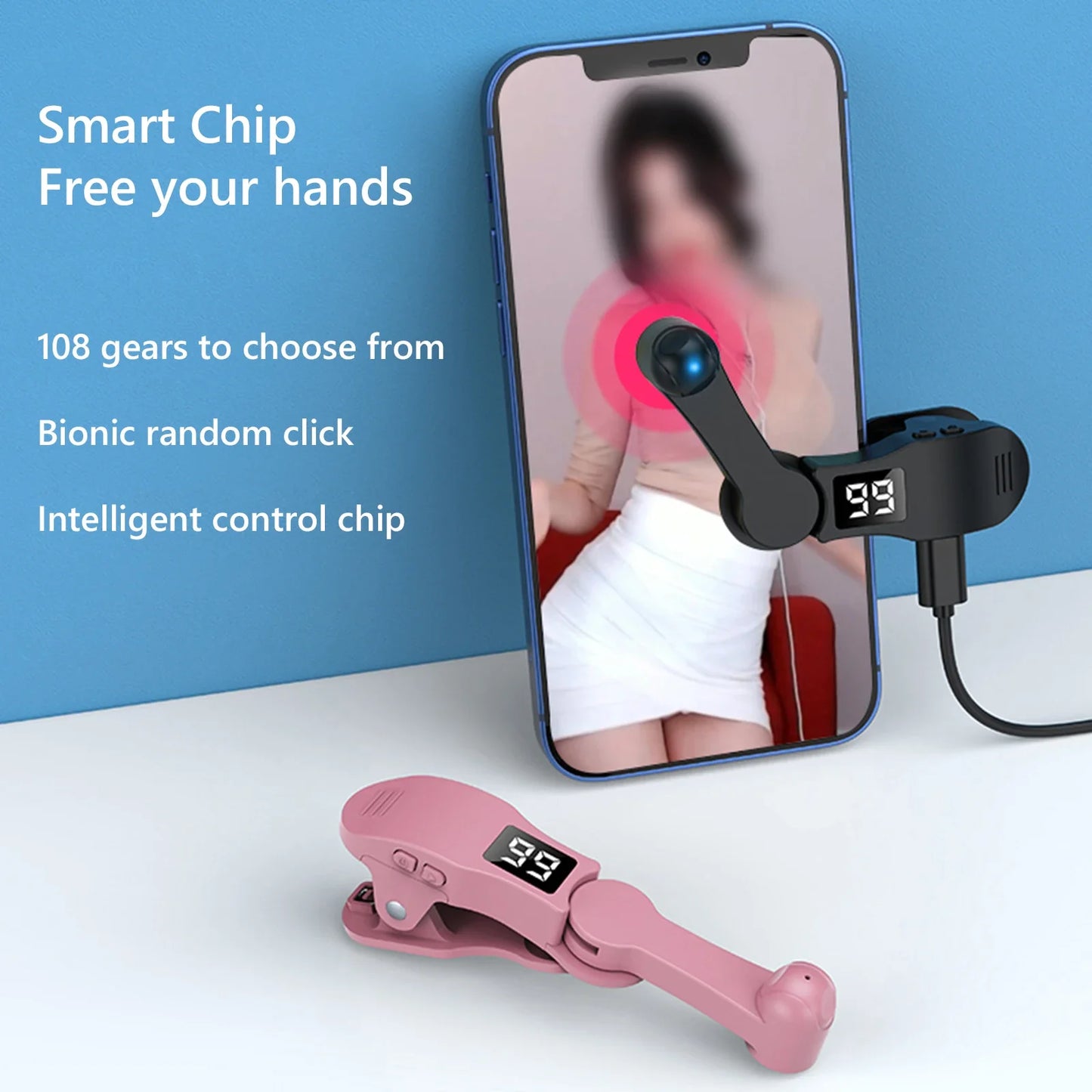 Digital Auto Screen Clicker For Mobile Phone Pad Apps Video Live Streaming Gadget Adjustable Smartphone Game Screen Touch Tapper