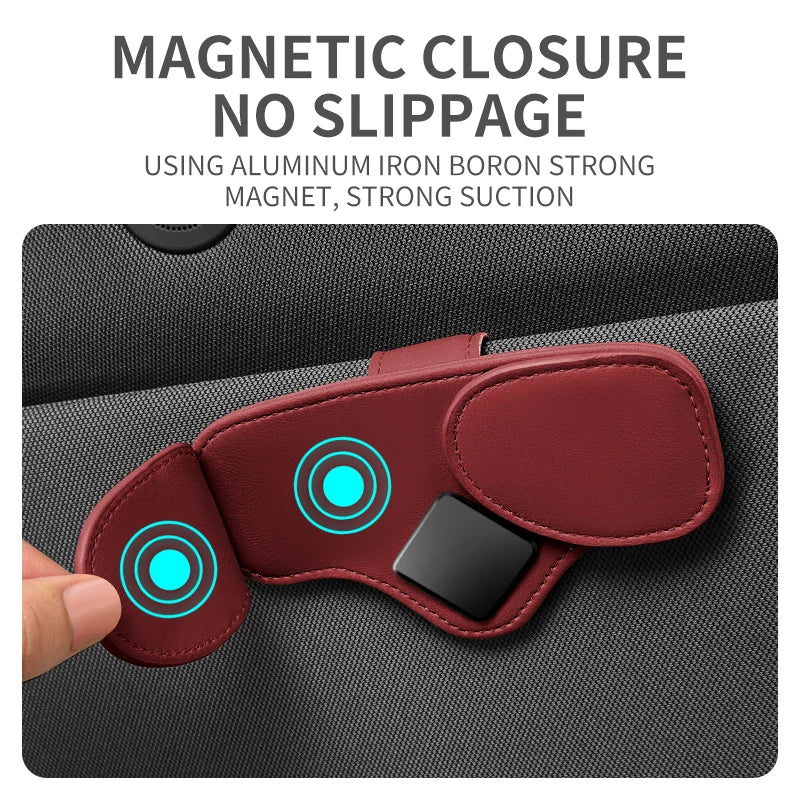 Car-mounted eyeglass holder - sunglasses double holder - car sunshade for storing sunglasses, tickets and cards car accessories