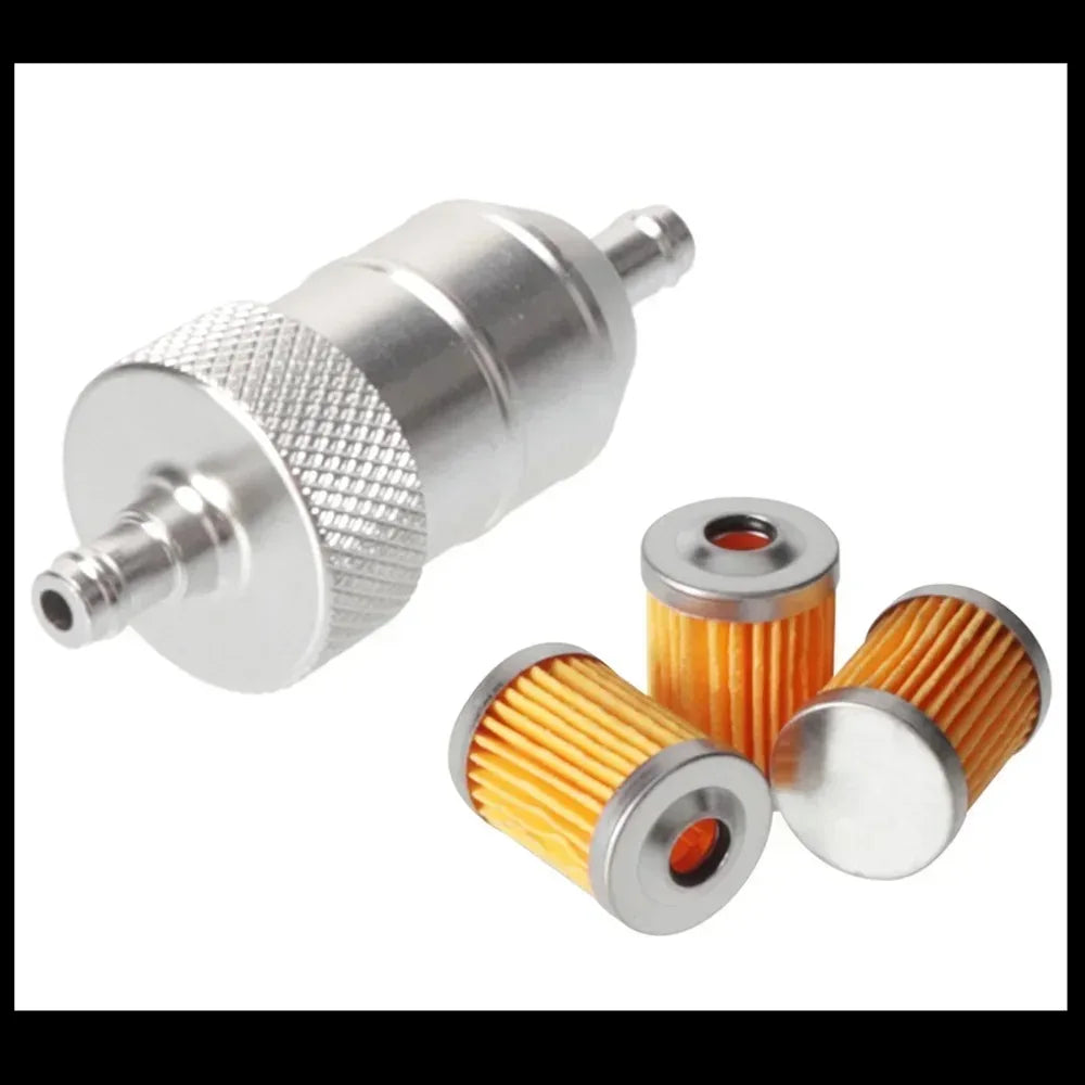 For Motorcycle Quad Pit Dirt Bike ATV Scooter 3PCS Fuel Filter 8mm CNC Alloy Petrol Gas Fuel Filter Cleaner
