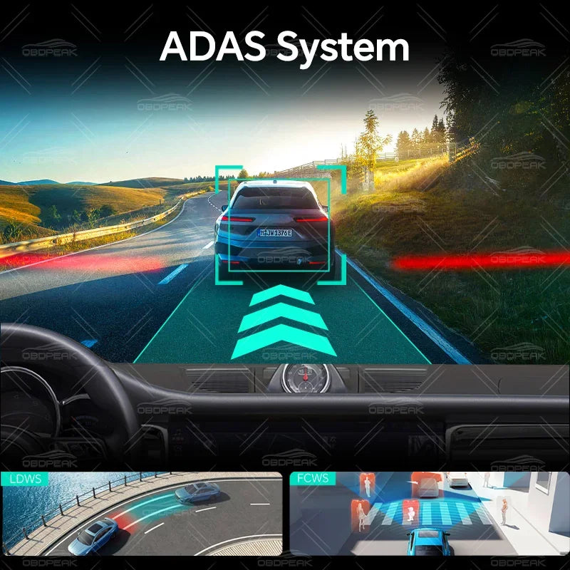 D80 Rearview Mirror 4K Dash Cam ADAS 4CH 360° Record Car DVR Interior Camera WIFI APP 1080P BSD Auto Video Recorder 24H Parking