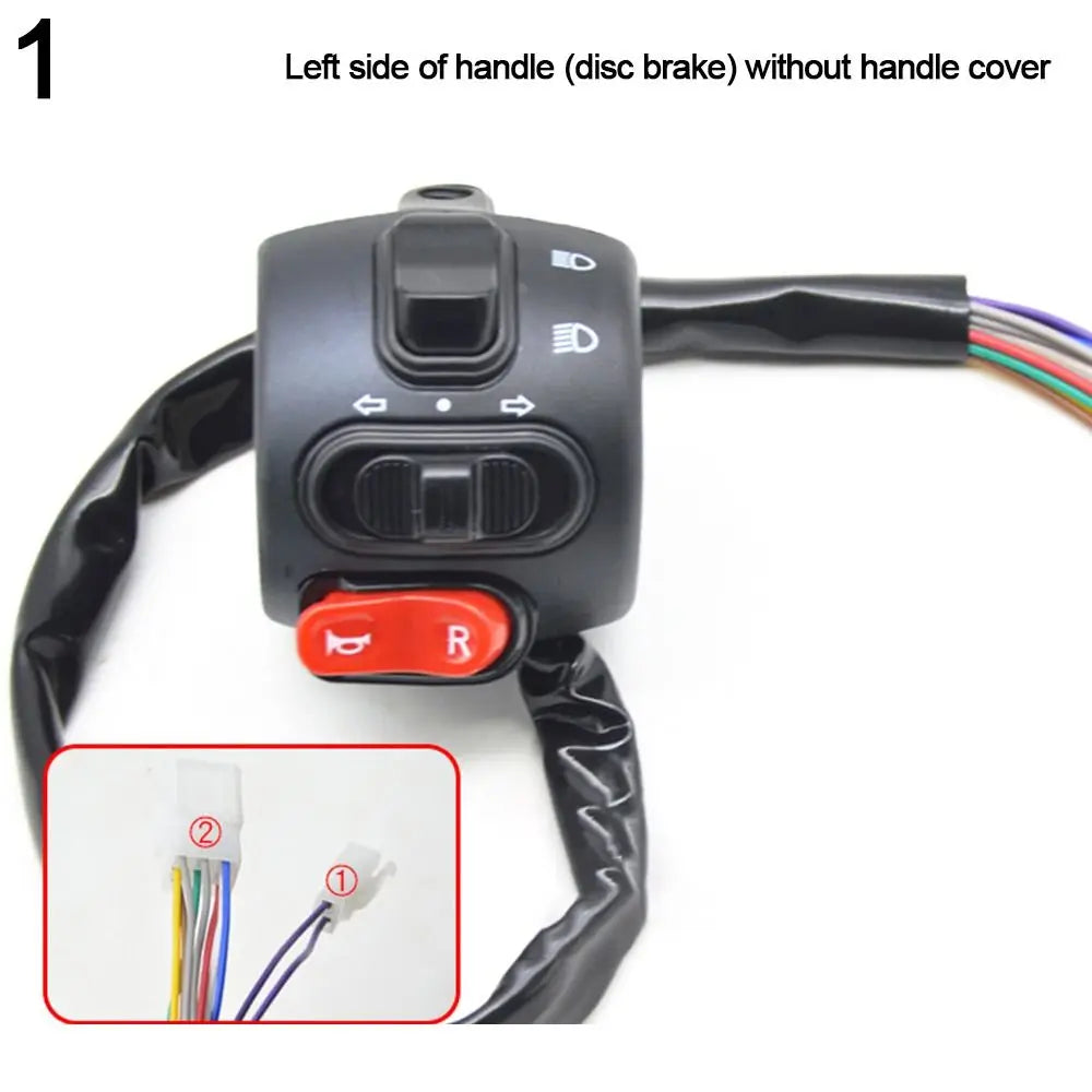 Black Electric Vehicle Parts Drum Disc Handle Combination Switch Rotary Handle Handle Seat Integrated Switch Button
