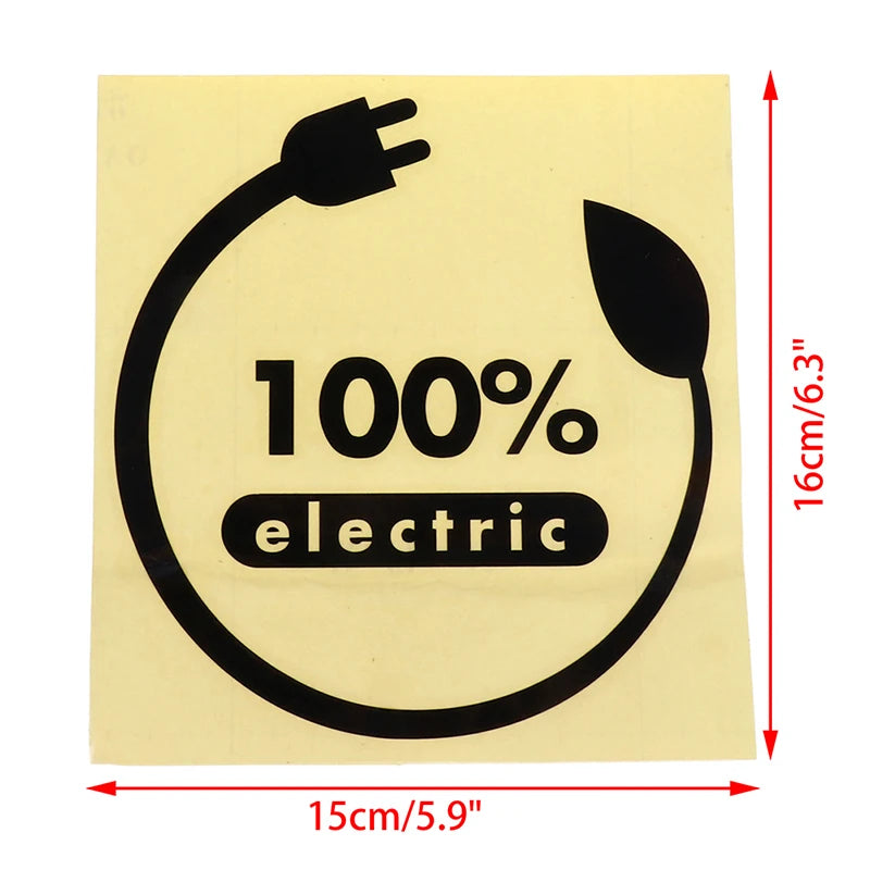 100% Electric Car Sticker Waterproof Vinyl Decal 100% Electric Car Motorcycle Accessories