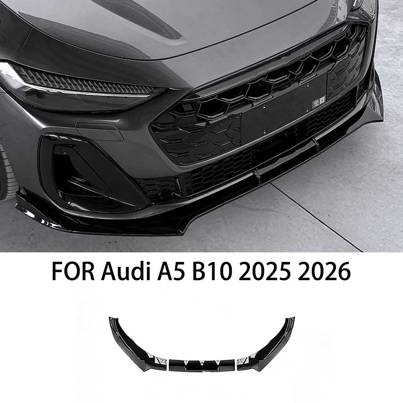 Car accessories FIT FOR Audi A5 B10 2025 2026 black ABS Front Bumper Lip Spoiler Splitters Cover Body kit Side Skirt