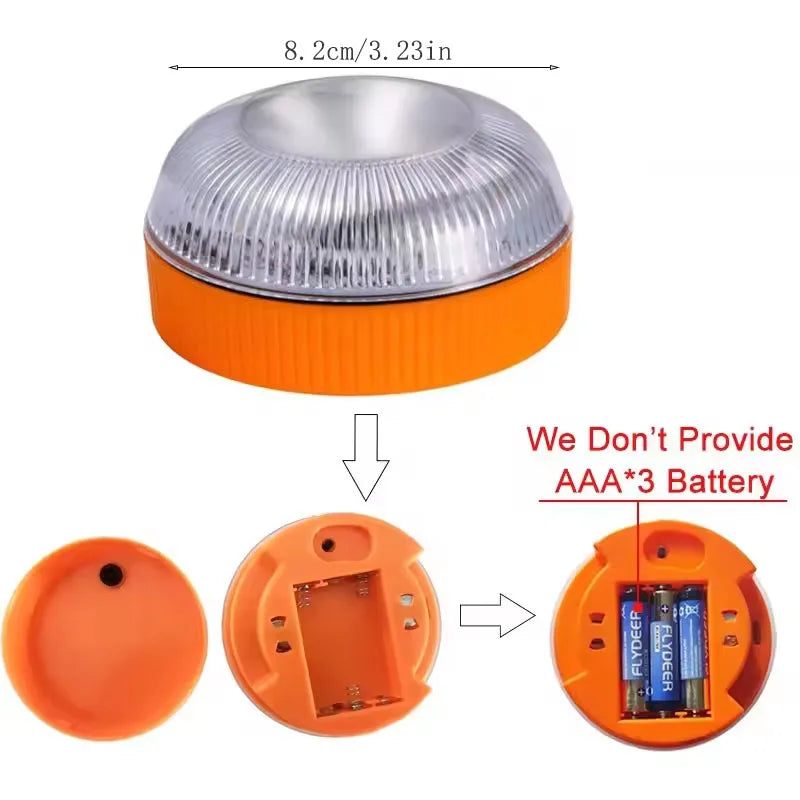 Led Car Emergency Light Flashing Light Magnetic Induction Road Accident Light Portable Strobe Warning Light Safety Accessory
