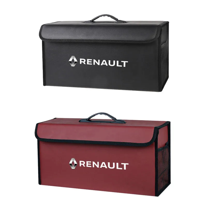 Car Trunk Organizer Box Leather Foldable Storag Bag Tool For Renault RS Megane 2Trafic Kadjar QM6 Clio Koleos Espace Captur ZOE