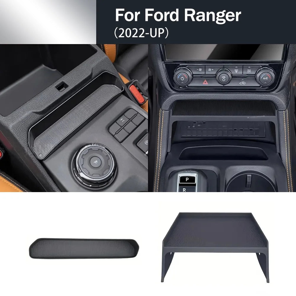 For Ford Ranger 2022 2023 2024 2025 Center Console Storage Box Set ABS Interior Decoration Car Modification Accessories