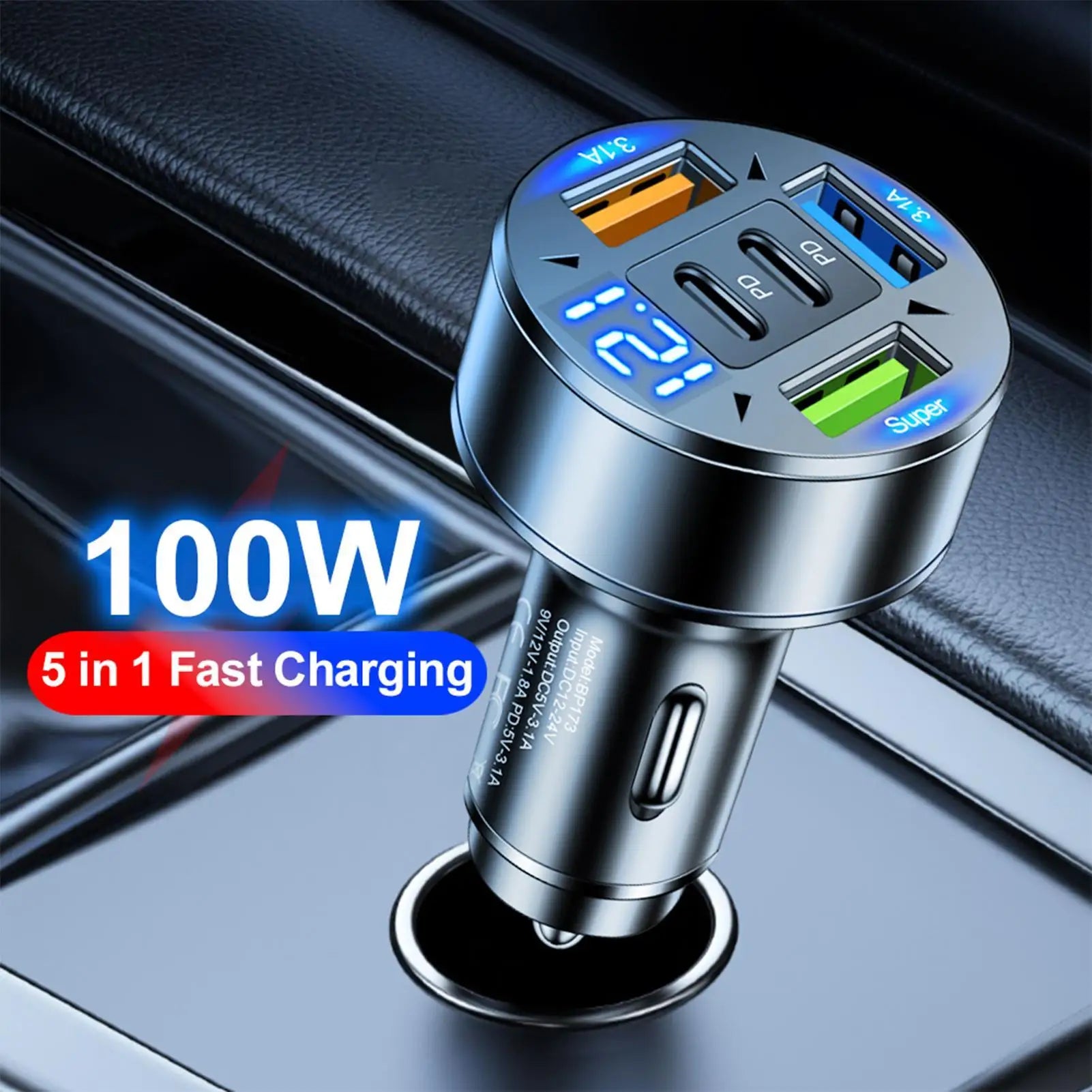 Car Charger USB Car Charger Super Fast USB Type C Car Charger Adapter Multi-Ports Type C Pd Super Fast Charging Mobile Phone