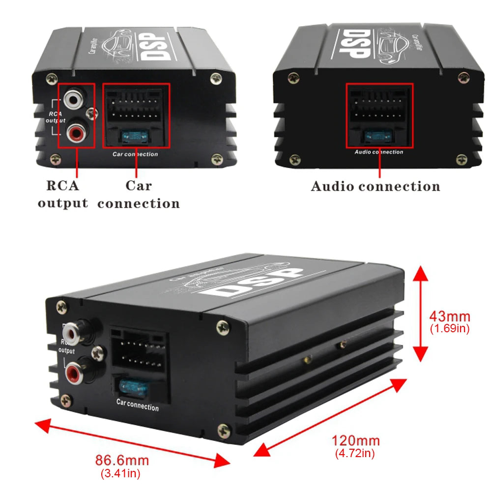 Car DSP Digital Audio Processor 4 In 6 Out DSP Car Power Amplifier Car DSP Amplifier for Car Audio Enhancement