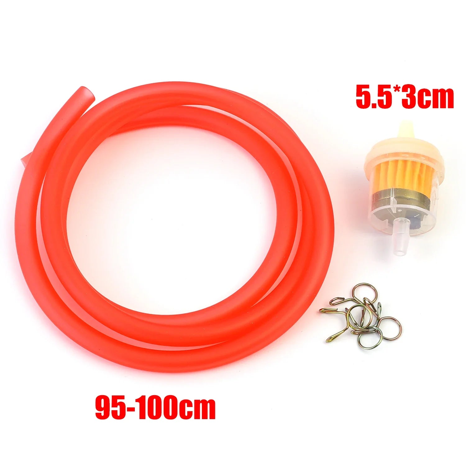 Motorcycle Inline Fuel Filter with Rubber Hose Replacement for Motorcycle Fuel System Cleaner Scooter Dirt Bike ATV Fuel Filter