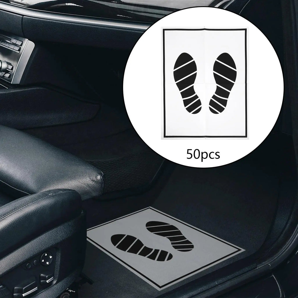 50 Pieces Disposable Paper Car Detailing Folding Floor Mats Waterproof Vehicle Foot Mat for Hotel Suvs Kitchen Home Trucks