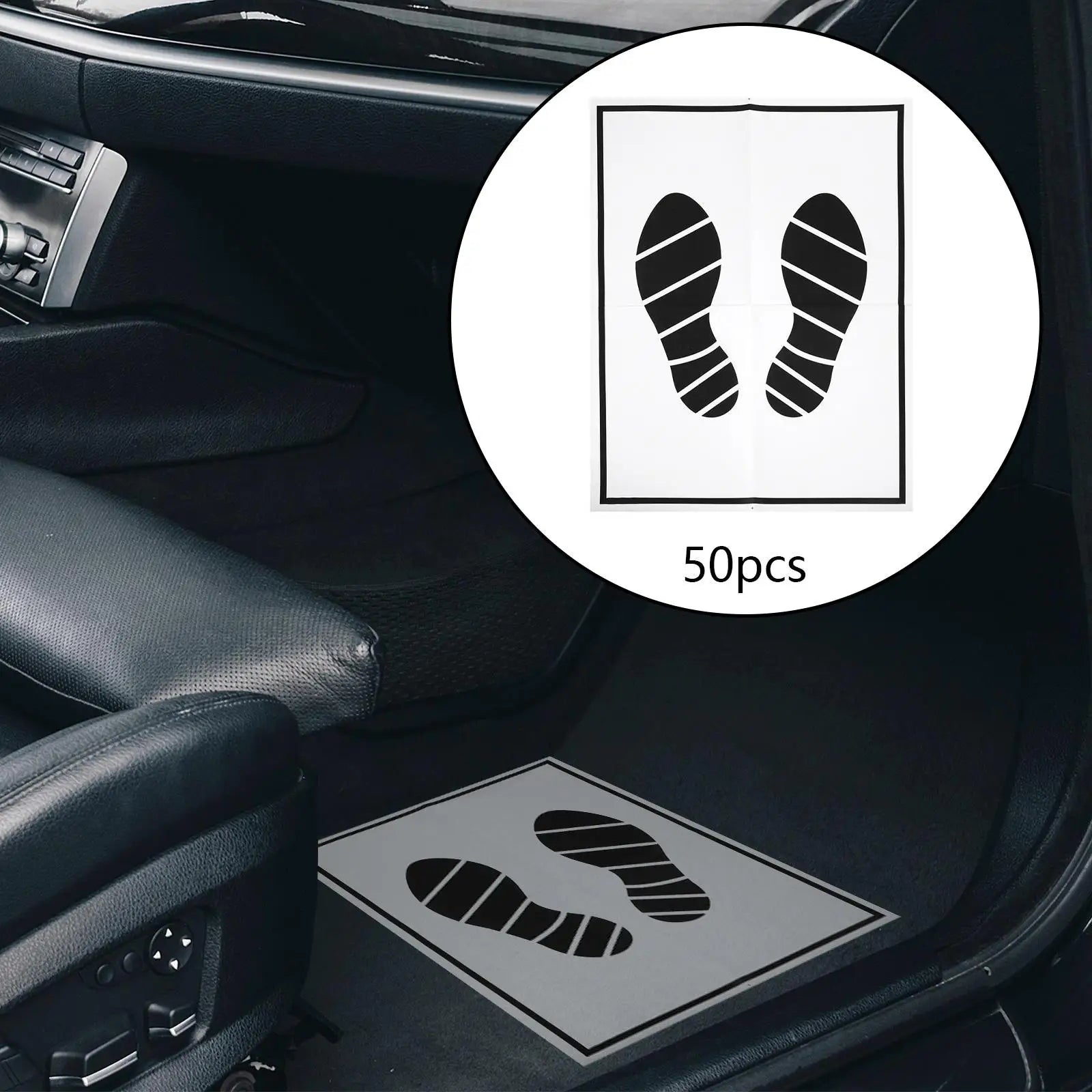 50 Pieces Disposable Paper Car Detailing Folding Floor Mats Waterproof Vehicle Foot Mat for Hotel Suvs Kitchen Home Trucks