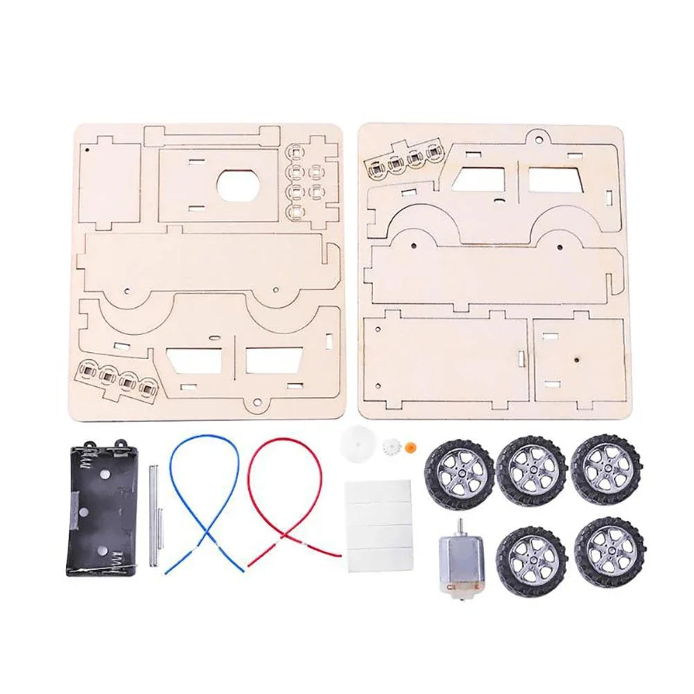 Educational DIY Electric Car Model Kits STEAM Scientific Experiment Vehicle Toys for Kids Students Hands on Learning Experience