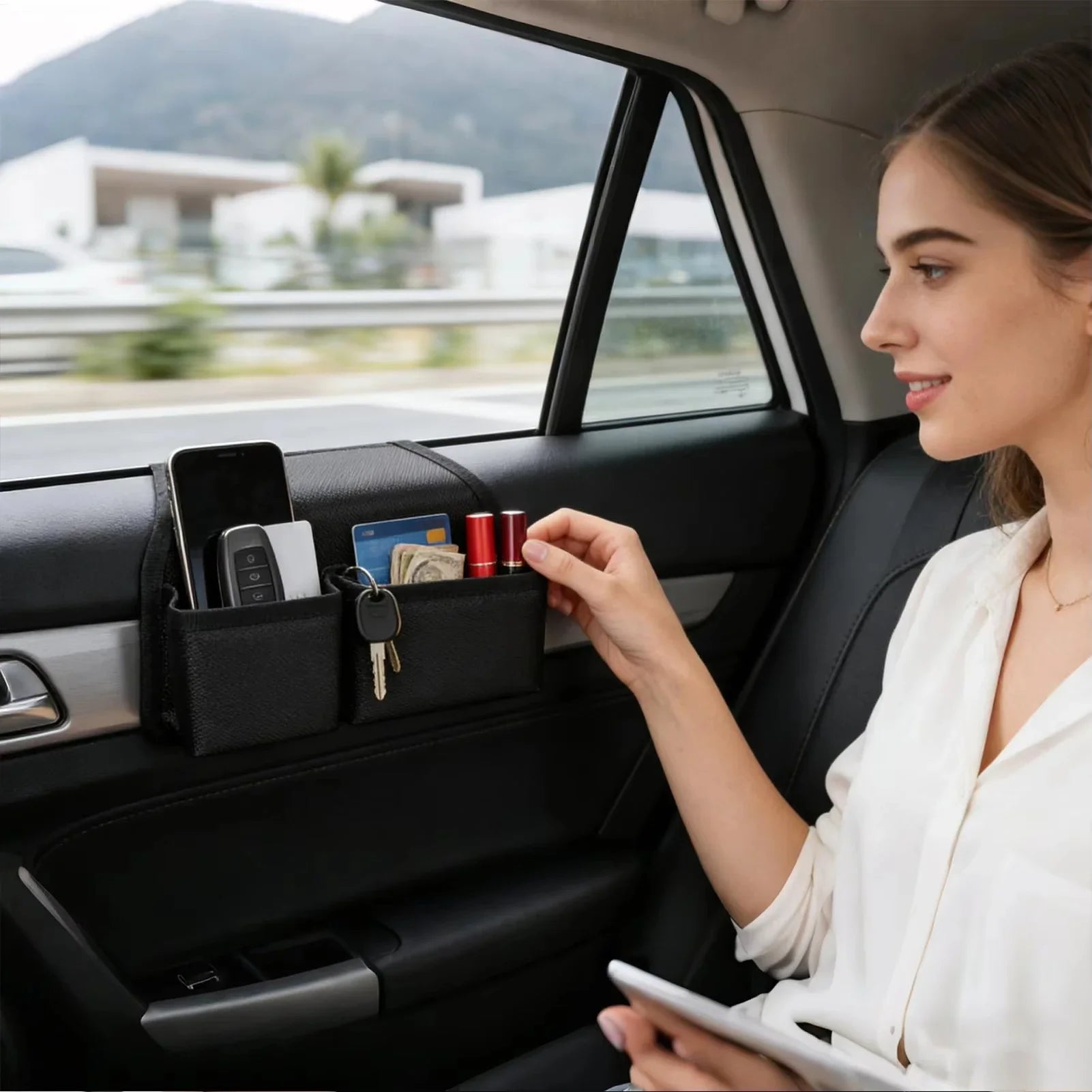 Multifunctional Car Organizer Box Side Door Window Storage For Travel Business Trip Camping Daily Commuting Vehicle Sedan
