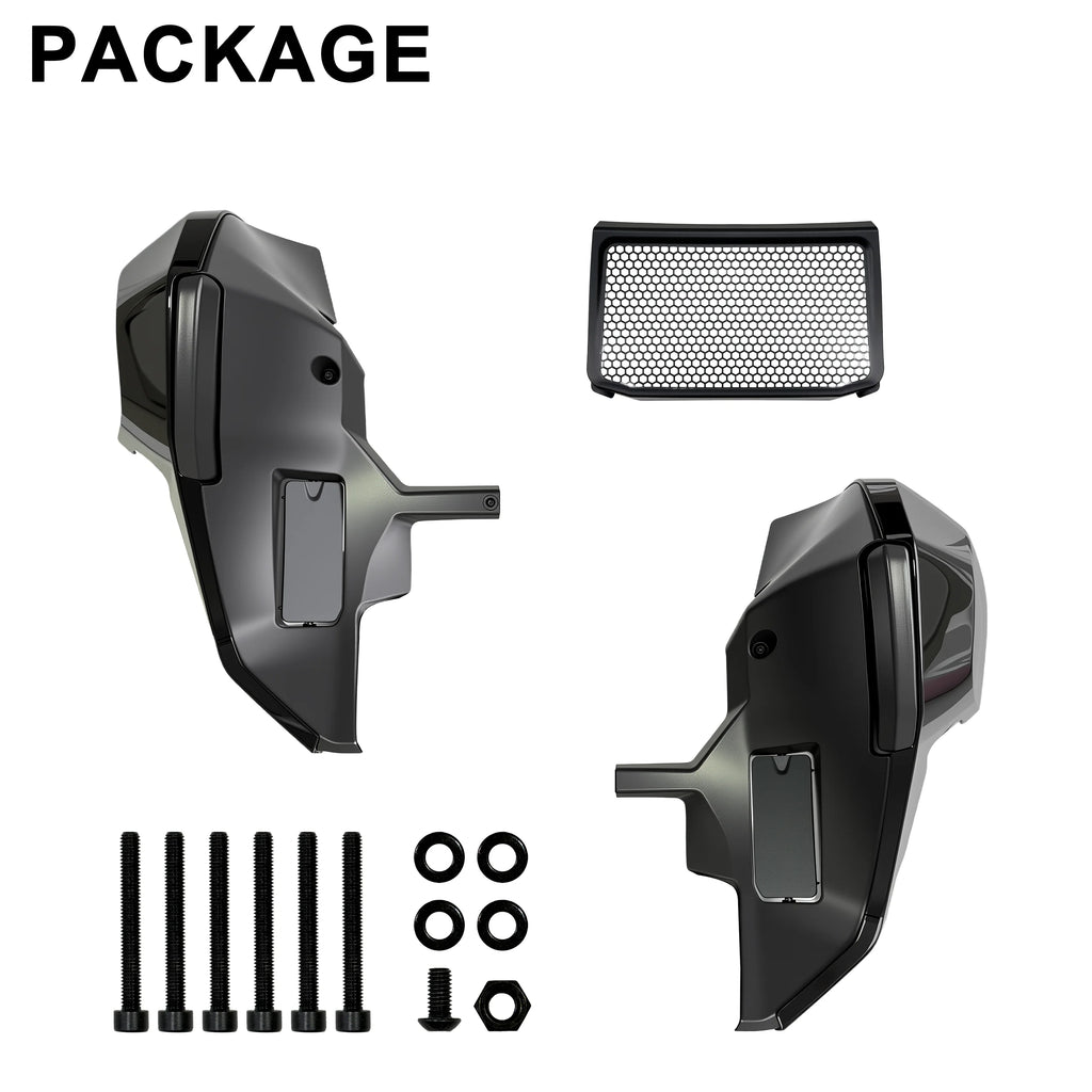 Motorcycle Parts New Lower Leg Fairing Cover Extended Chin Spoiler Set Black for Harley Street Glide Road Glide 2023.5-2026
