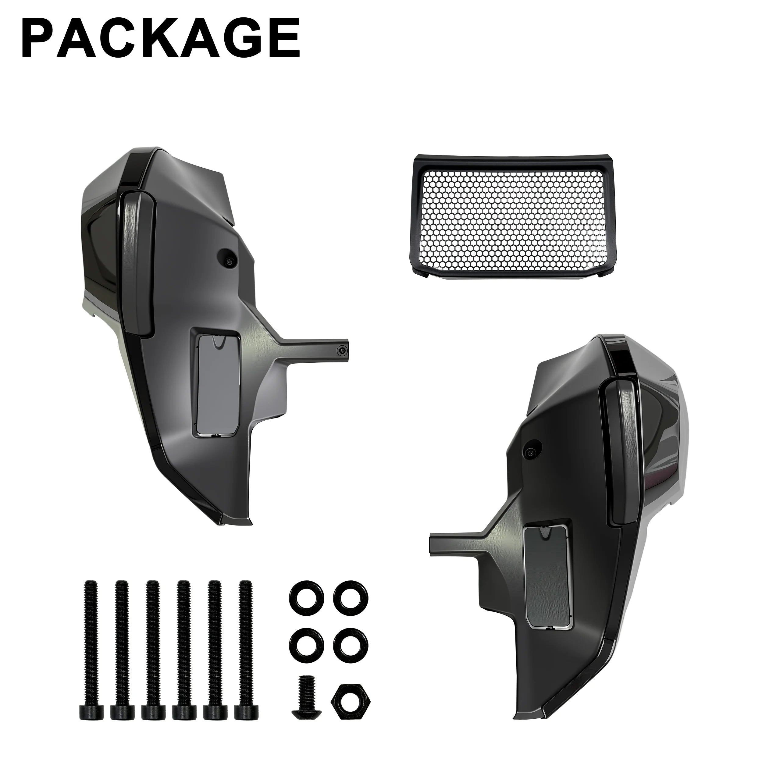 Motorcycle Parts New Lower Leg Fairing Cover Extended Chin Spoiler Set Black for Harley Street Glide Road Glide 2023.5-2026