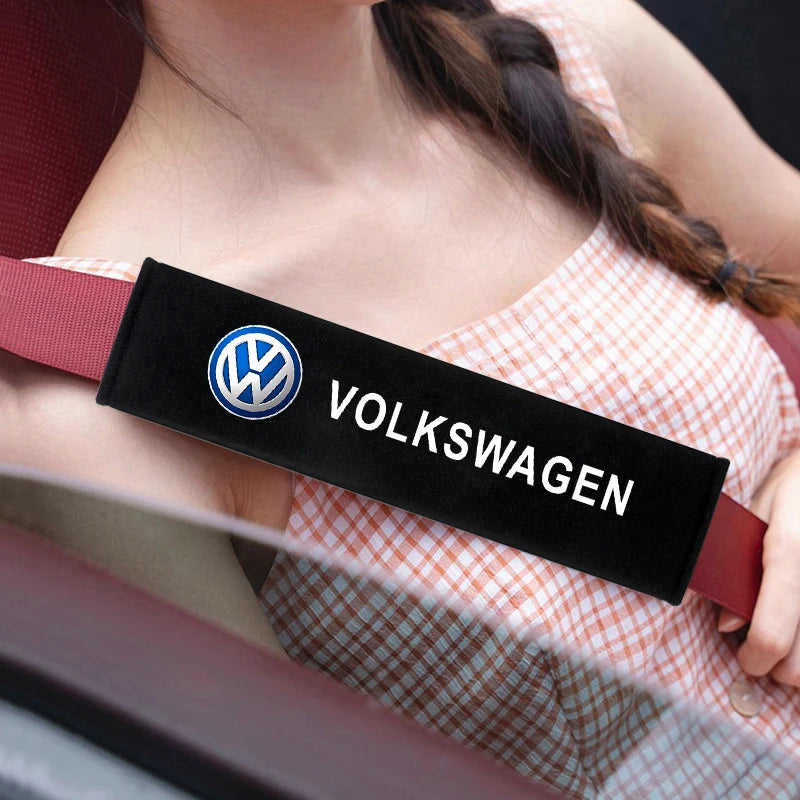 Car Interior Seat Belt Protector Comfortable Breathable Cotton Seat Belt Cover For Volkswagen VW Golf Tiguan POLO TOURAN CADDY