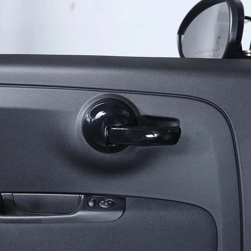 ABS Carbon Fiber Car Interior Door Handle Decoration Cover Stickers Trim For Fiat 500 Abarth 595 2010-2024 Auto Accessories