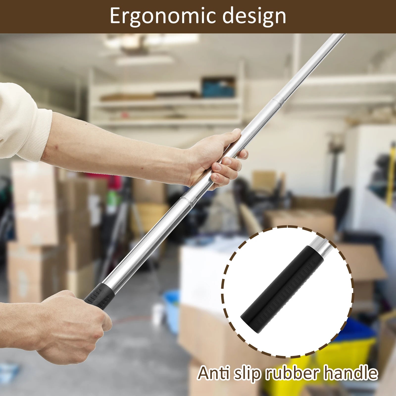 Ergonomic Telescoping Truck Bed Retriever Tool Stainless Steel Truck Cargo Grabber With Anti Slip Rubber Grip for Trucks Garages