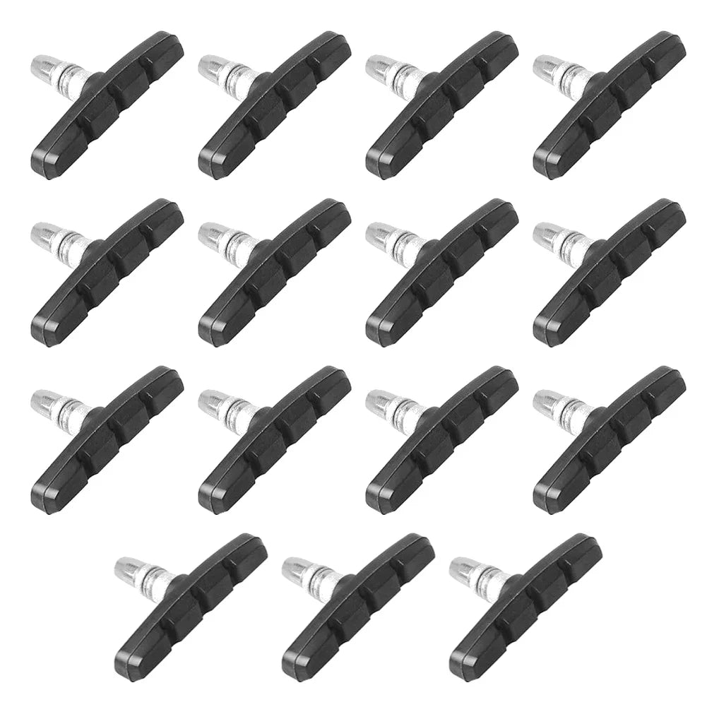 20-1PCS Mountain Road Bike Brake Block Practical Rubber Metal V-brake Shoes Pad Wear Resistant Bicycle Riding Brake Accessories