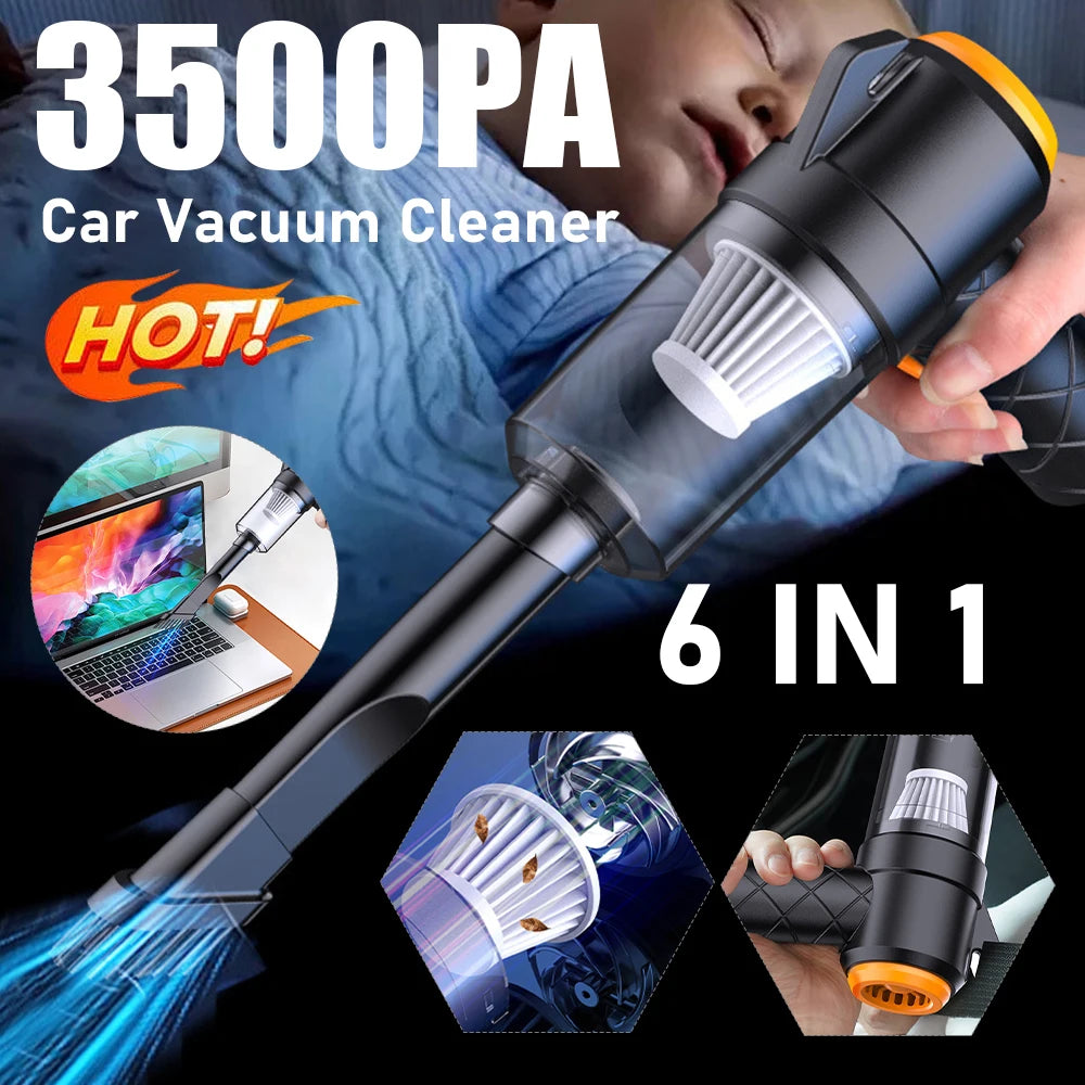 Car Vacuum Cleaner 3500PA Portable Wireless Cleaner Powerful Blowing Strong Suction Handheld Cleaning Machine Home Appliances