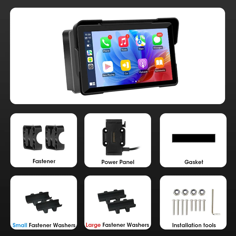 7 inch Portable Digital Motorcycle Dashboard GPS for Motobike Navigation Display Android Auto CarPlay Screen Moto Accessories