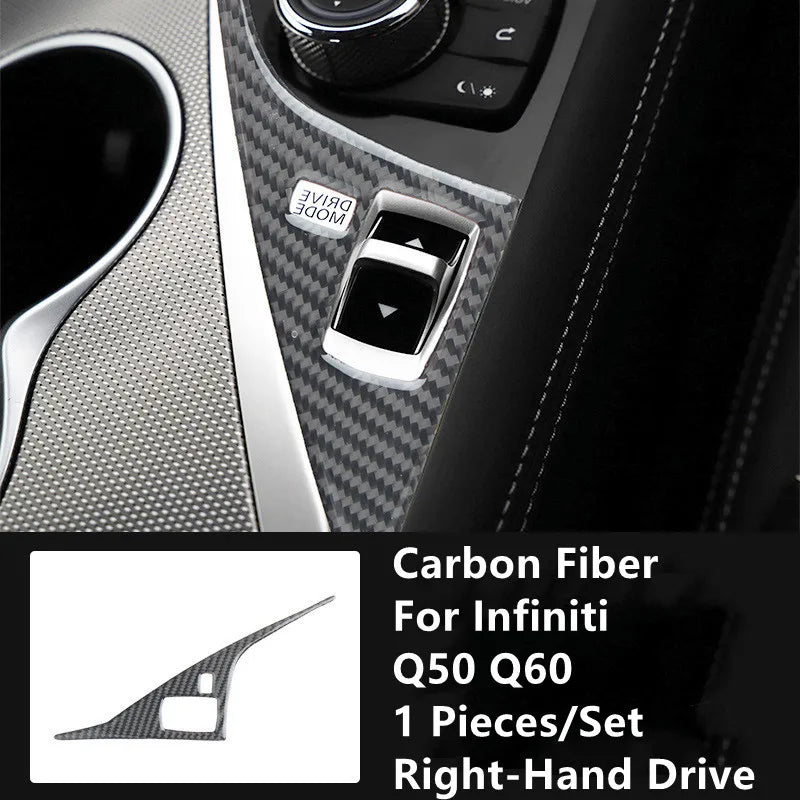Carbon Fiber Car Interior Modification Cover Trim Strips Decorative Stickers For Infiniti Q50 Q60 Car Styling Inner Accessories