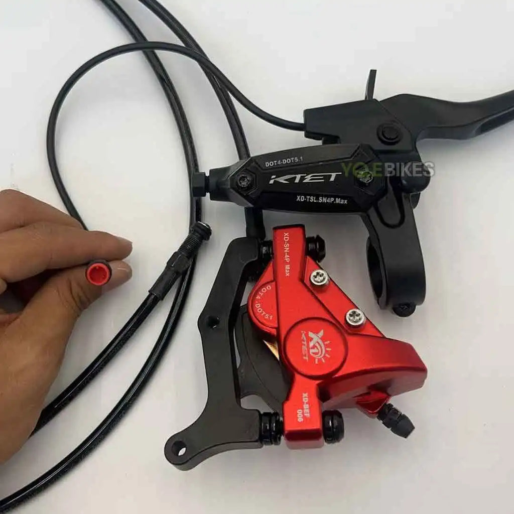 Powerful Brake 4 Piston 1500-5000W Brake kit Two Brake Lever Heavy Hydraulic Disc Brake Set Kit ebike Power Cut Off Brake Level