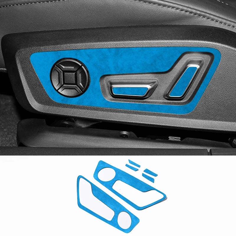 For Audi C8 A6 A7 S6 S7 (2019-2025) Made of Alcantara Seat Adjustment Buttons Panel Trim Sticker Car Interior Tuning Accessory