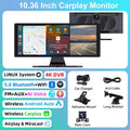 Universal DashCam 10.33" Car Intelligent 4K Car DVR Dash Cam Wireless CarPlay & Android Auto MP5 Bluetooth WIFI Rear Reversing