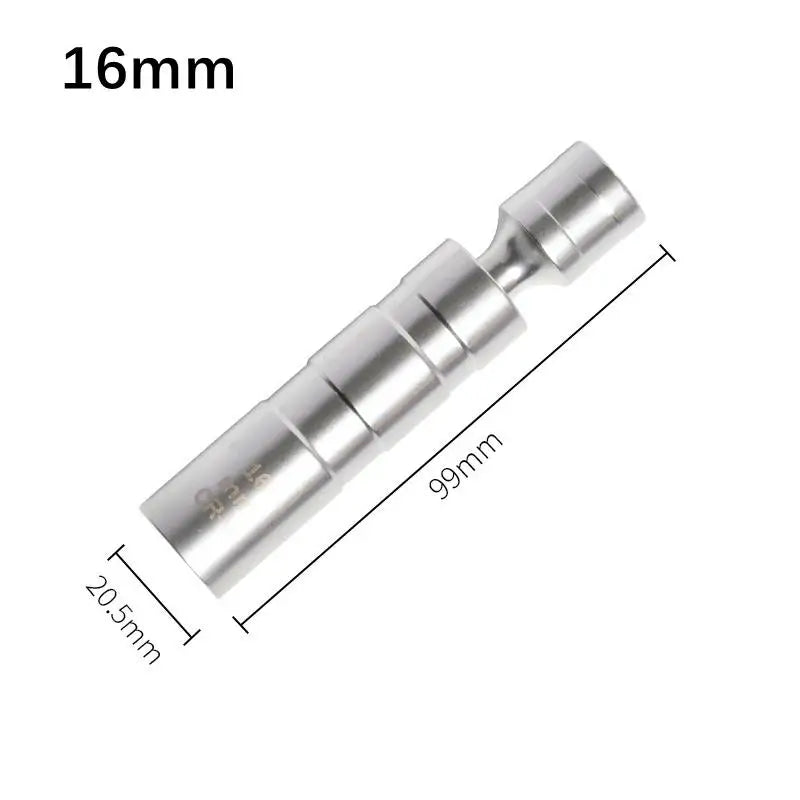 Magnetic Spark Plug Socket Adapter Set - 14mm 16mm Thin Wall with Universal Joint, 3/8" Drive for Secure Removal & Installation