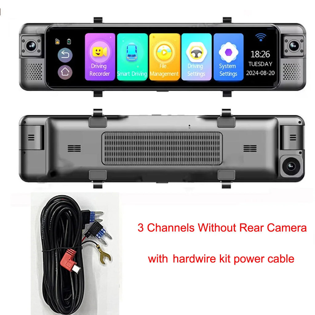 4K Mirror Dash Cam 4 Channel WIFI GPS ADAS BSD Blind Spot Detection Reverse Assist RearView Mirror Car DVR with Special Bracket