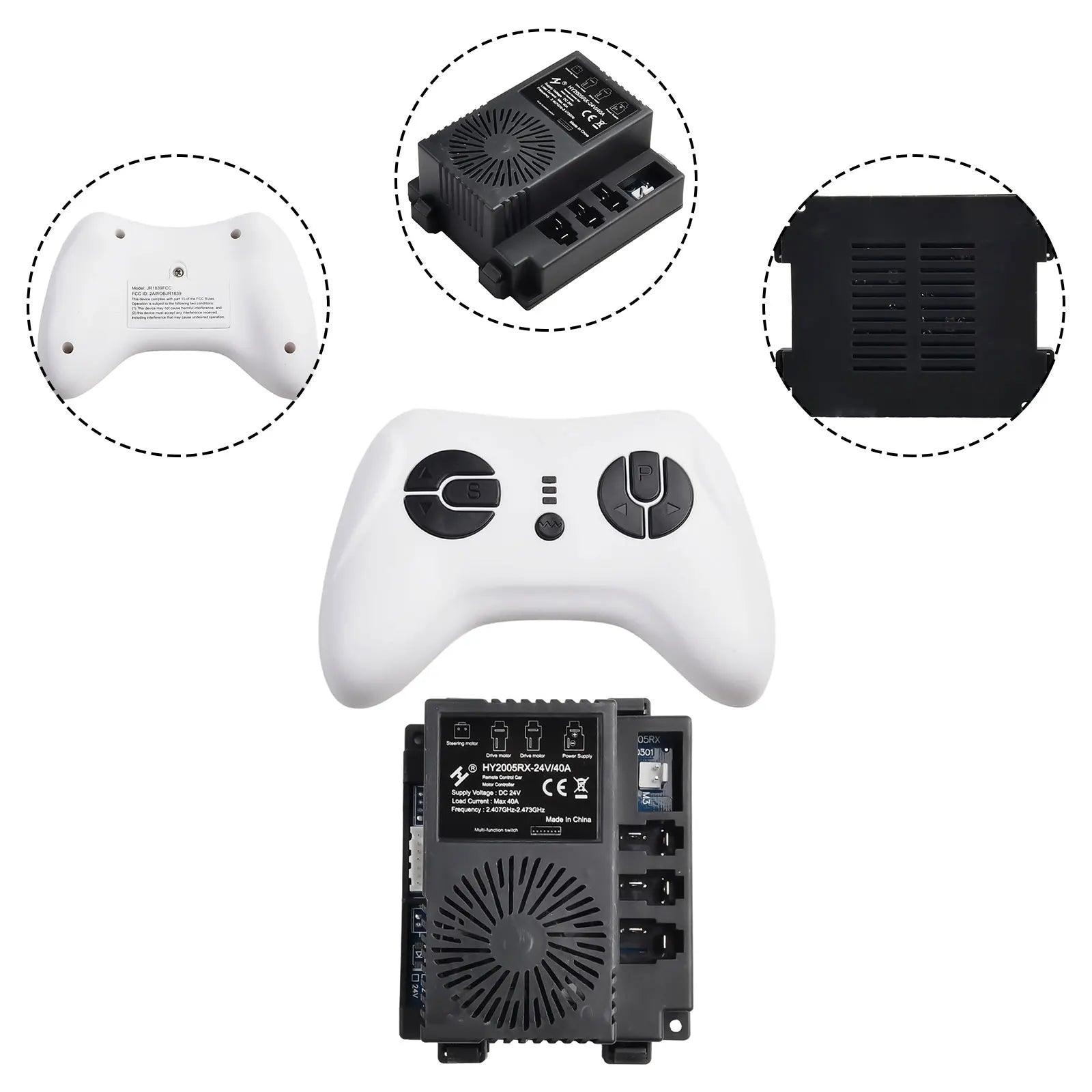 Receiver For Children\'s Electric Car 2.4G Transmitter HY2005RX-24V 40A  Rectangular Receiver For Children's Electric Vehicles